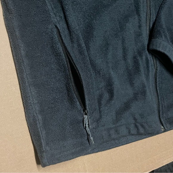 Columbia Sweater Men's Large Full Zip Up Long Sleeve Mock Neck Fleece Black - Picture 6 of 9